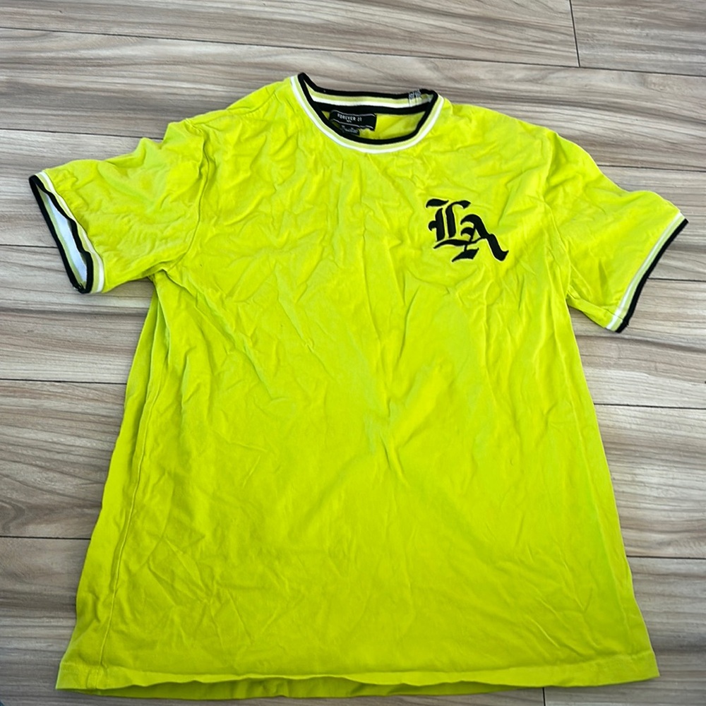 Neon Yellow Size M Mens LA Tee Shirt